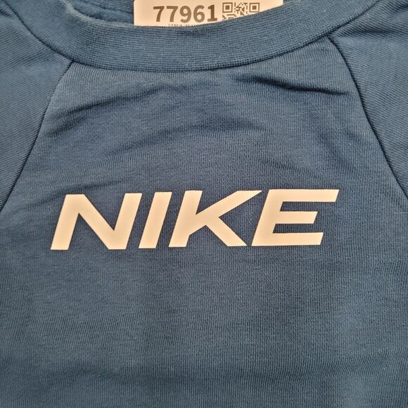 NIKE Cropped Sweatshirt Womens Large 20x17 Blue Dri-Fit - Picture 10 of 13